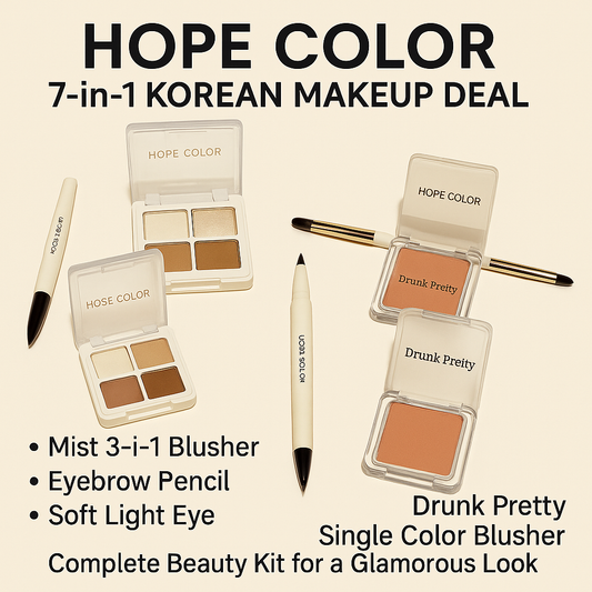 HOPE Color 7-in-1 Korean Makeup Deal – Complete Beauty Kit for a Glamorous Look"